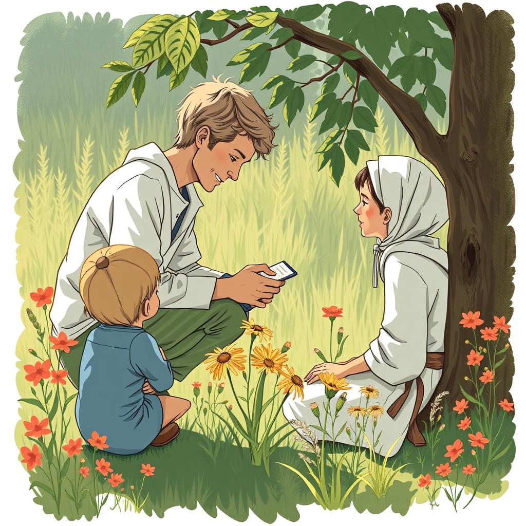 Люди практикуют йогу на природе.